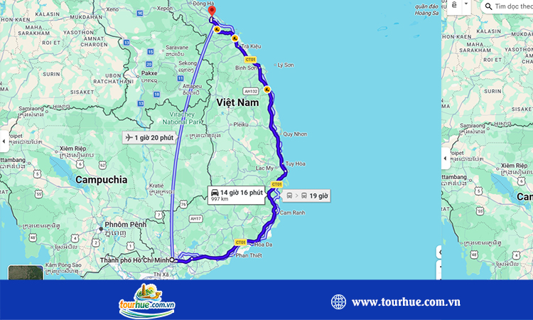 Từ TPHCM đi Huế bao nhiêu km